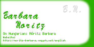 barbara moritz business card